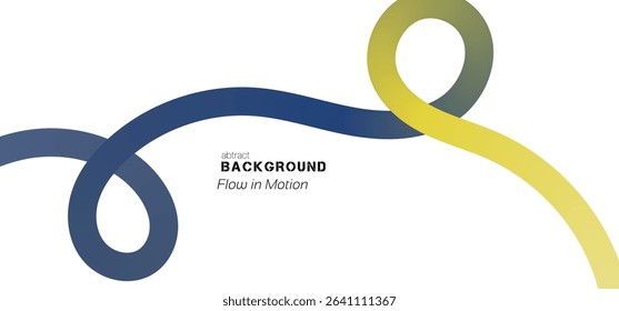 Abstract Color Lines with dusk to dawn Gradient on a White Background. Vector Curved Shapes - Design Elements for Pattern and Posters. 3D Wave Doodle Ribbons