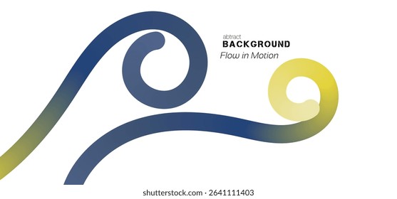 Abstract Color Lines with dusk to dawn Gradient on a White Background. Vector Curved Shapes - Design Elements for Pattern and Posters. 3D Wave Doodle Ribbons