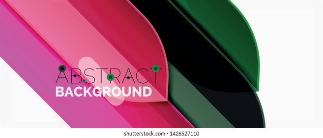 Líneas de color abstractas fondo dinámico, estilo de diseño de materiales modernos. Ilustración del vector