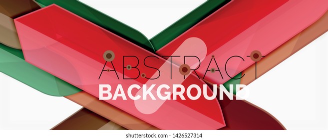 Abstract color lines dynamic background, modern material design style. Vector illustration