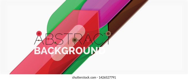 Líneas de color abstractas fondo dinámico, estilo de diseño de materiales modernos. Ilustración del vector