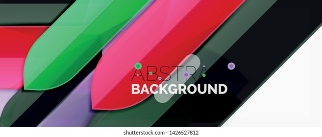Líneas de color abstractas fondo dinámico, estilo de diseño de materiales modernos. Ilustración del vector