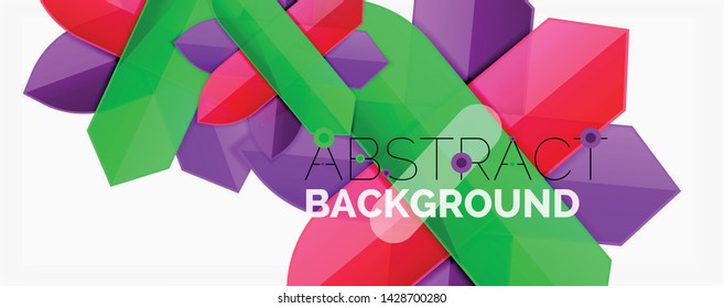 Abstract color lines dynamic background, modern material design style. Vector illustration