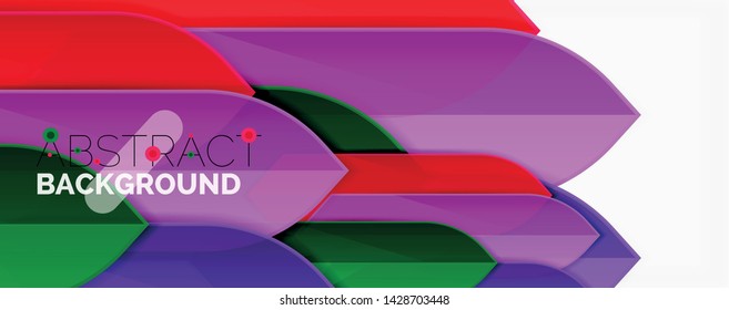 Líneas de color abstractas fondo dinámico, estilo de diseño de materiales modernos. Ilustración del vector