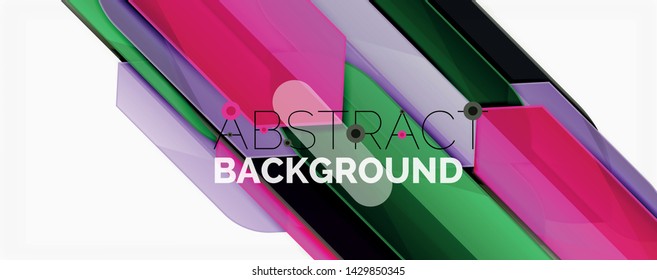 Abstract color lines dynamic background, modern material design style. Vector illustration