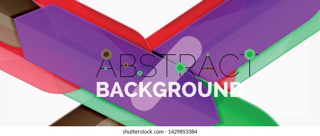 Abstract color lines dynamic background, modern material design style. Vector illustration