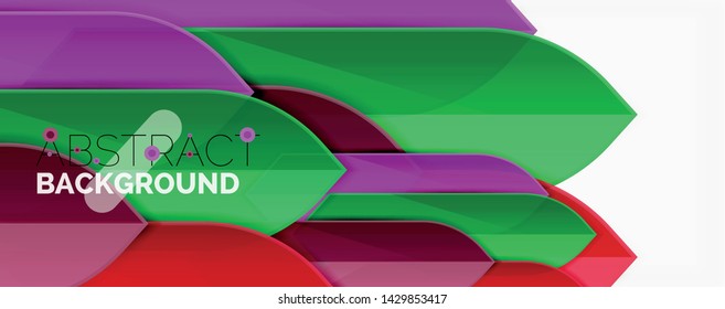 Líneas de color abstractas fondo dinámico, estilo de diseño de materiales modernos. Ilustración del vector