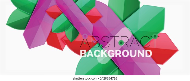 Abstract color lines dynamic background, modern material design style. Vector illustration