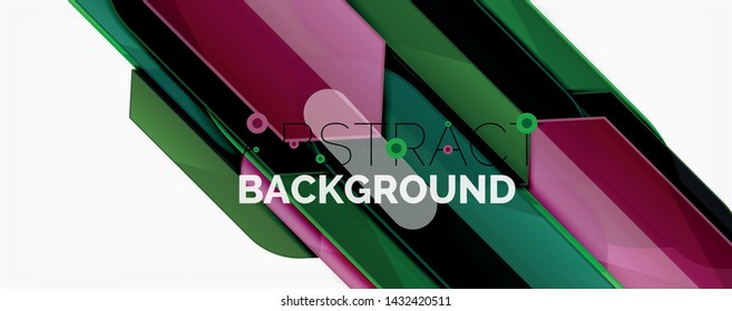 Abstract color lines dynamic background, modern material design style. Vector illustration