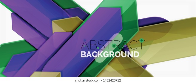 Abstract color lines dynamic background, modern material design style. Vector illustration