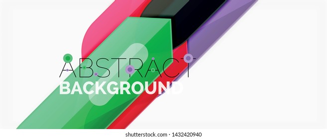 Líneas de color abstractas fondo dinámico, estilo de diseño de materiales modernos. Ilustración del vector
