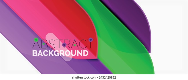 Abstract color lines dynamic background, modern material design style. Vector illustration