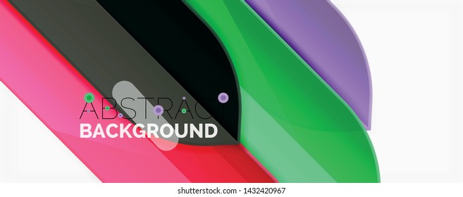 Abstract color lines dynamic background, modern material design style. Vector illustration