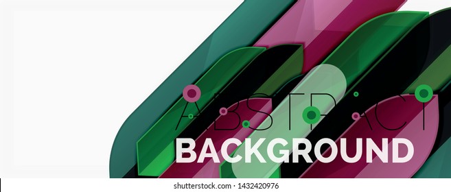 Abstract color lines dynamic background, modern material design style. Vector illustration