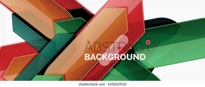 Líneas de color abstractas fondo dinámico, estilo de diseño de materiales modernos. Ilustración del vector