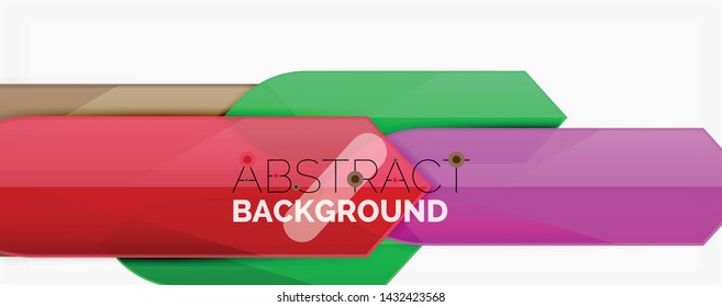 Abstract color lines dynamic background, modern material design style. Vector illustration