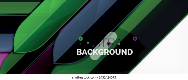 Líneas de color abstractas fondo dinámico, estilo de diseño de materiales modernos. Ilustración del vector