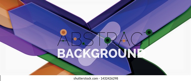 Abstrakte Farblinien dynamischer Hintergrund, moderner Materialdesign-Stil. Vektorgrafik