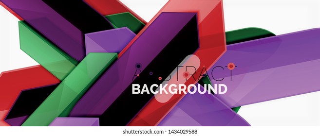Abstract color lines dynamic background, modern material design style. Vector illustration