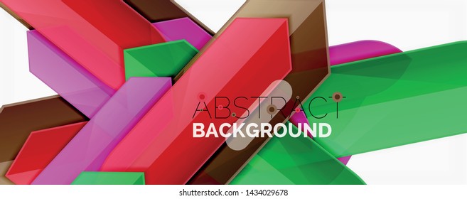Abstrakte Farblinien dynamischer Hintergrund, moderner Materialdesign-Stil. Vektorgrafik