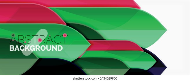 Abstract color lines dynamic background, modern material design style. Vector illustration