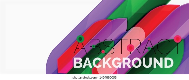 Abstract color lines dynamic background, modern material design style. Vector illustration