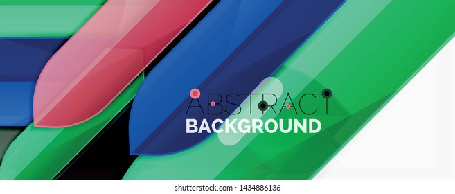 Abstract color lines dynamic background, modern material design style. Vector illustration