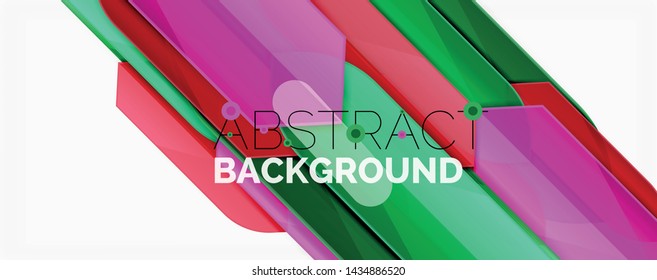Abstract color lines dynamic background, modern material design style. Vector illustration