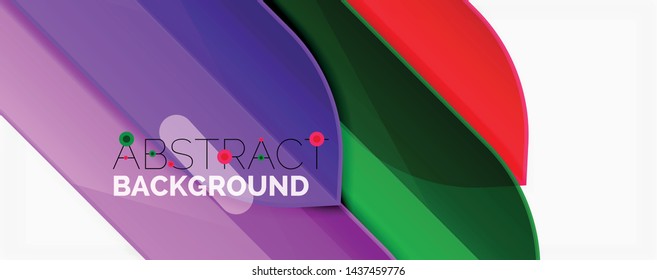 Abstract color lines dynamic background, modern material design style. Vector illustration