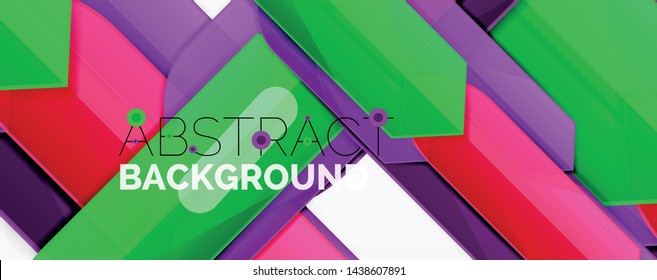 Abstrakte Farblinien dynamischer Hintergrund, moderner Materialdesign-Stil. Vektorgrafik