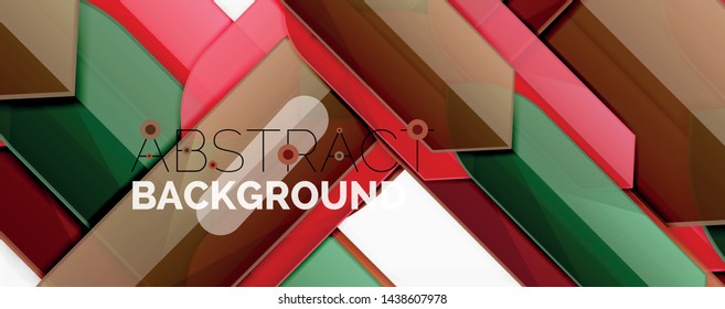 Abstract color lines dynamic background, modern material design style. Vector illustration