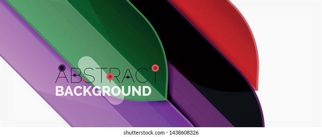 Abstract color lines dynamic background, modern material design style. Vector illustration