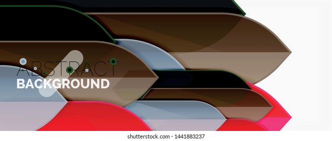 Líneas de color abstractas fondo dinámico, estilo de diseño de materiales modernos. Ilustración del vector