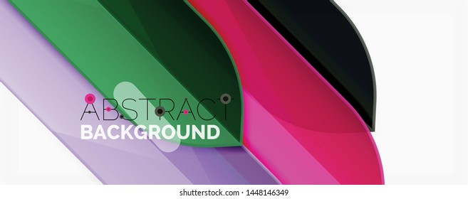 Abstract color lines dynamic background, modern material design style. Vector illustration
