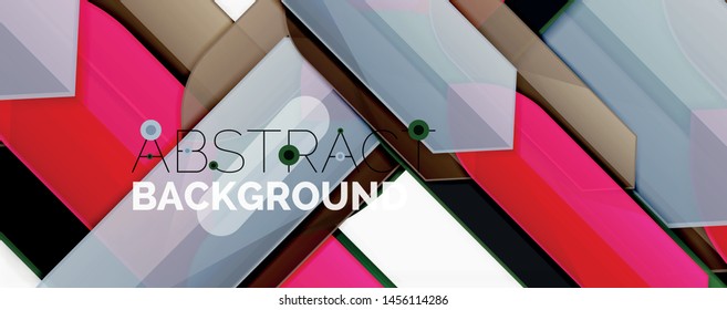Líneas de color abstractas fondo dinámico, estilo de diseño de materiales modernos. Ilustración del vector