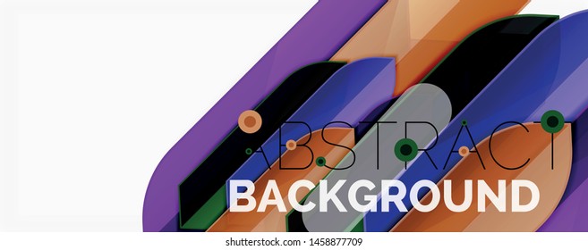 Abstract color lines dynamic background, modern material design style. Vector illustration