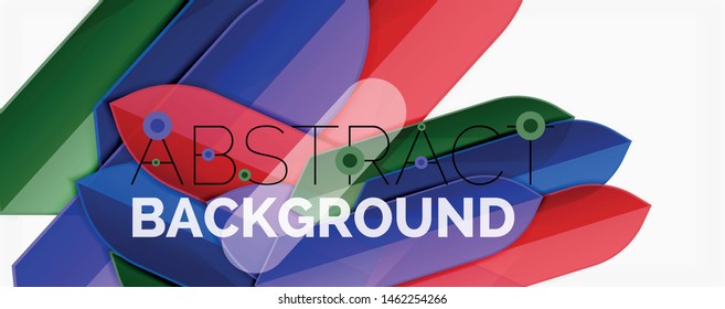 Líneas de color abstractas fondo dinámico, estilo de diseño de materiales modernos. Ilustración del vector