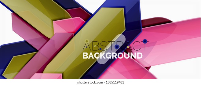 Líneas de color abstractas fondo dinámico, estilo de diseño de materiales modernos. Ilustración del vector