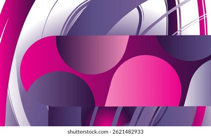 Abstract Color Lines with a Gradient on a gradation Background. Vector Curved Shapes Graphic Elements for Pattern Design and Posters. 3D Wave Doodle Ribbons
