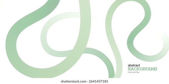 Abstract Color Lines with minimalist Gradient on a White Background. Vector Curved Shapes - Design Elements for Pattern and Posters. 3D Wave Doodle Ribbons
