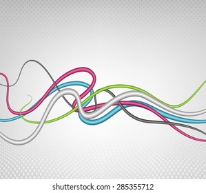 Abstract Color Lines On A Gray Background