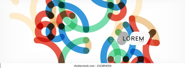 Abstract color lines on white. Modern colorful flow poster wave. Art design for your project. Vector illustration