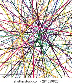 Abstract of color lines on a white background 