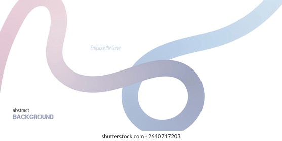 Abstract Color Lines with Pink Gradient on a White Background. Vector Curved Shapes - Design Elements for Pattern and Posters. 3D Wave Doodle Ribbons