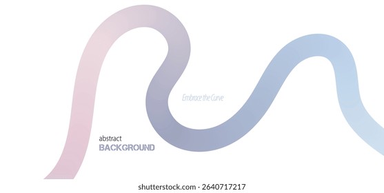 Abstract Color Lines with Pink Gradient on a White Background. Vector Curved Shapes - Design Elements for Pattern and Posters. 3D Wave Doodle Ribbons