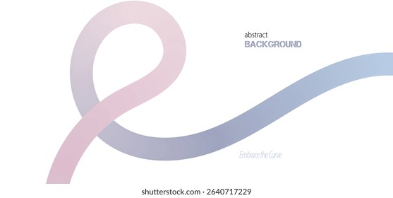 Abstract Color Lines with Pink Gradient on a White Background. Vector Curved Shapes - Design Elements for Pattern and Posters. 3D Wave Doodle Ribbons