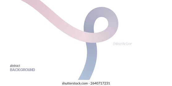 Abstract Color Lines with Pink Gradient on a White Background. Vector Curved Shapes - Design Elements for Pattern and Posters. 3D Wave Doodle Ribbons