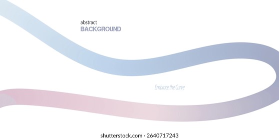 Abstract Color Lines with Pink Gradient on a White Background. Vector Curved Shapes - Design Elements for Pattern and Posters. 3D Wave Doodle Ribbons