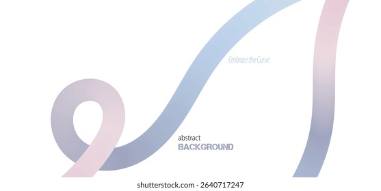 Abstract Color Lines with Pink Gradient on a White Background. Vector Curved Shapes - Design Elements for Pattern and Posters. 3D Wave Doodle Ribbons