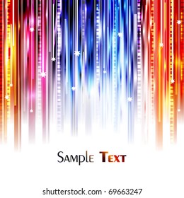 Abstract color lines with the stars. Vector background